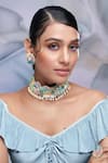 Torque By Merge Multi Color Stones Embellished Choker And Stud Earrings Set Online at Aza Fashions Torque By Merge_Multi Color Stones Embellished Choker And Stud Earrings Set _Online_at_Aza_Fashions