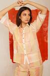 Buy_Banana Labs_White Cotton Collared Boxy Hand Block Print Shirt And Pant Set _Online_at_Aza_Fashions