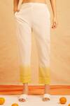 Shop_Banana Labs_White Cotton Round Neck Buttercup Ombre Kurta Pant Set _Online_at_Aza_Fashions