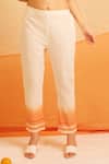 Buy_Banana Labs_White Cotton Tassels Round Neck Carrot Ombre Kurta Pant Set 