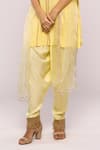 MAYU KOTHARI_Yellow Satin Modal Hand Embroidered Latkans Hem Patiala Pant  _Online_at_Aza_Fashions