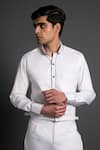 Raghavendra Rathore Jodhpur_White Cotton Shirt _Online_at_Aza_Fashions