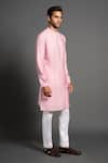 Buy_Raghavendra Rathore Jodhpur_Pink Silk Embroidered Floral Kurta _Online_at_Aza_Fashions