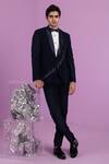 Buy_Contrast By Parth_Black Crystals Falling Star Embroidered Tuxedo Set _Online_at_Aza_Fashions