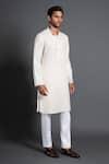 Raghavendra Rathore Jodhpur_Off White Silk Applique Work Kurta _Online_at_Aza_Fashions