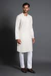 Buy_Raghavendra Rathore Jodhpur_Off White Silk Applique Work Kurta _Online_at_Aza_Fashions