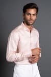 Buy_Raghavendra Rathore Jodhpur_Pink Tanchoi Woven Floral Floret Shirt _Online_at_Aza_Fashions