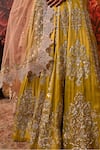 Buy_Moledro_Green Lehenga And Blouse Zari Brocade Embroidered Anaya Embellished Bridal Set 