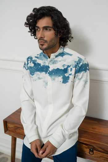 Varun Chakkilam_White Cotton Smog Patterns Reverie Shirt _Online_at_Aza_Fashions