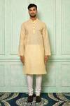 Buy_Nazaakat by Samara Singh_Peach Straight Cotton Kurta Set_Online_at_Aza_Fashions