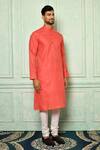 Nazaakat by Samara Singh_Pink Solid Cotton Kurta_Online_at_Aza_Fashions