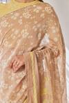 Shop_Vaayu_Beige Discharge Print Floral Saree For Women_Online_at_Aza_Fashions