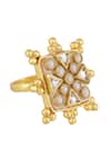 Buy_Bblingg_Gold Plated Natural Stone Viana Mini Embellished Ring_Online_at_Aza_Fashions