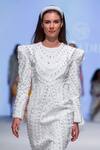 Vidhi Wadhwani_White Twill Cotton Will Structured Dress_Online_at_Aza_Fashions