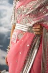 Saksham Neharicka_Pink Embroidered Laalsa Chanderi Belt_Online_at_Aza_Fashions
