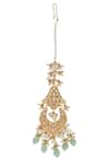 Curio Cottage_Gold Plated Kundan Bead Drop Maangtikka _Online_at_Aza_Fashions