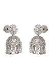 Shop_Curio Cottage_Diamante Trinket Mini Cubic Zirconia Jhumka Earrings_Online_at_Aza_Fashions