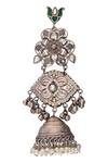 Buy_Curio Cottage_Lotus Studded Jhumka Earrings_Online_at_Aza_Fashions