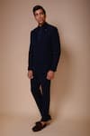 Buy_Tisa - Men_Blue Tuxedo And Trousers- Viscose Polyester Embroidery Placement Set  _Online_at_Aza_Fashions