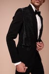 Buy_Tisa - Men_Black Tuxedo And Trousers- Viscose Polyester Shawl Lapel Collar Set _Online_at_Aza_Fashions