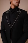 Buy_Tisa - Men_Black Terry Rayon Embroidery Stitchline Tuxedo Set  _Online_at_Aza_Fashions