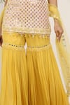 Nitisha Kashyap Official_Peach Uppada Silk Dye And Embroidery Tie And Dye Kurta Gharara Set  _Online_at_Aza_Fashions