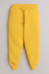 Knitting Doodles_Yellow Fleece Printed Aeroplane Jacket And Joggers Set  _at_Aza_Fashions