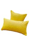 Buy_Throwpillow_Yellow Blend Of Cotton And Polyester Pleated Cushion Pillowcase _Online_at_Aza_Fashions