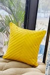 Throwpillow_Yellow Blend Of Cotton And Polyester Pleated Cushion Pillowcase _Online