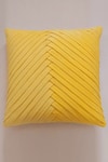 Shop_Throwpillow_Yellow Blend Of Cotton And Polyester Pleated Cushion Cover _Online_at_Aza_Fashions