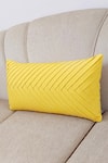 Buy_Throwpillow_Yellow Blend Of Cotton And Polyester Pleated Cushion Cover _Online_at_Aza_Fashions