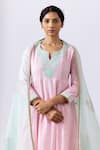 Shop_Abbaran_Pink Banarasi Chanderi Embroidered Floral Notched Dori Anarkali Set _Online_at_Aza_Fashions