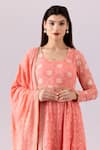 Abbaran_Pink Georgette Embroidered Chikankari Thread And Sequin Work Round Anarkali Set _at_Aza_Fashions