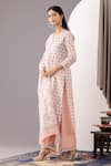 Buy_Abbaran_Pink Kurta And Palazzo - Cotton Cambric Printed Polka Dots Round Set _Online_at_Aza_Fashions