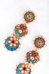 Zevar King_Multi Color Diamonds, Pearls Jadau Kundan Embellished Chandbalis _Online_at_Aza_Fashions