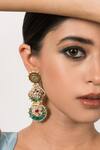 Buy_Zevar King_Multi Color Diamonds, Pearls Jadau Kundan Embellished Chandbalis _Online_at_Aza_Fashions