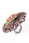 Zevar King_Multi Color Jadau Kundan Embellished Ring _Online_at_Aza_Fashions