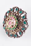 Buy_Zevar King_Multi Color Jadau Kundan Embellished Ring _Online_at_Aza_Fashions