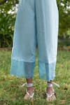 Shop_Zoon_Sky Blue Kurta Cotton Muslin Handblock Print Set With Kota Doriya Dupatta _Online_at_Aza_Fashions