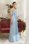 Buy_Zosia_Blue Luxury Heavy Georgette Halter Evadne Neck Gown_Online_at_Aza_Fashions