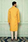 Shop_Nazaakat by Samara Singh_Yellow Cotton Printed Kurta_at_Aza_Fashions