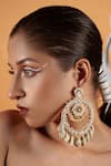 Kanyaadhan By DhirajAayushi_Gold Plated Beads Shell Drop Earrings _Online_at_Aza_Fashions