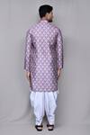 Shop_Samyukta Singhania_Purple Kurta Jacquard Art Silk Geometric Set_at_Aza_Fashions