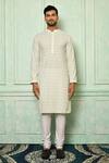 Shop_Nazaakat by Samara Singh_Green Chikankari Cotton Kurta_Online_at_Aza_Fashions
