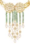 Shop_Hrisha_Gold Plated Kundan Embellished Choker _at_Aza_Fashions