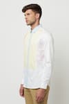 Shop_Lacquer Embassy_White 100% Cotton Plain Sanchez Colorblock Shirt  _Online_at_Aza_Fashions