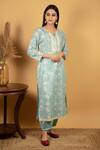 Buy_Priya Chaudhary_Blue Cotton Printed Kurta Set_Online_at_Aza_Fashions