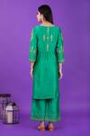 Shop_Priya Chaudhary_Green Chanderi Silk Kurta Set For Kids_at_Aza_Fashions