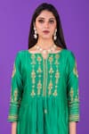 Shop_Priya Chaudhary_Green Chanderi Silk Kurta Set For Kids_Online_at_Aza_Fashions