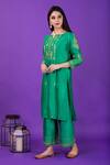 Buy_Priya Chaudhary_Green Chanderi Silk Kurta Set For Kids_Online_at_Aza_Fashions